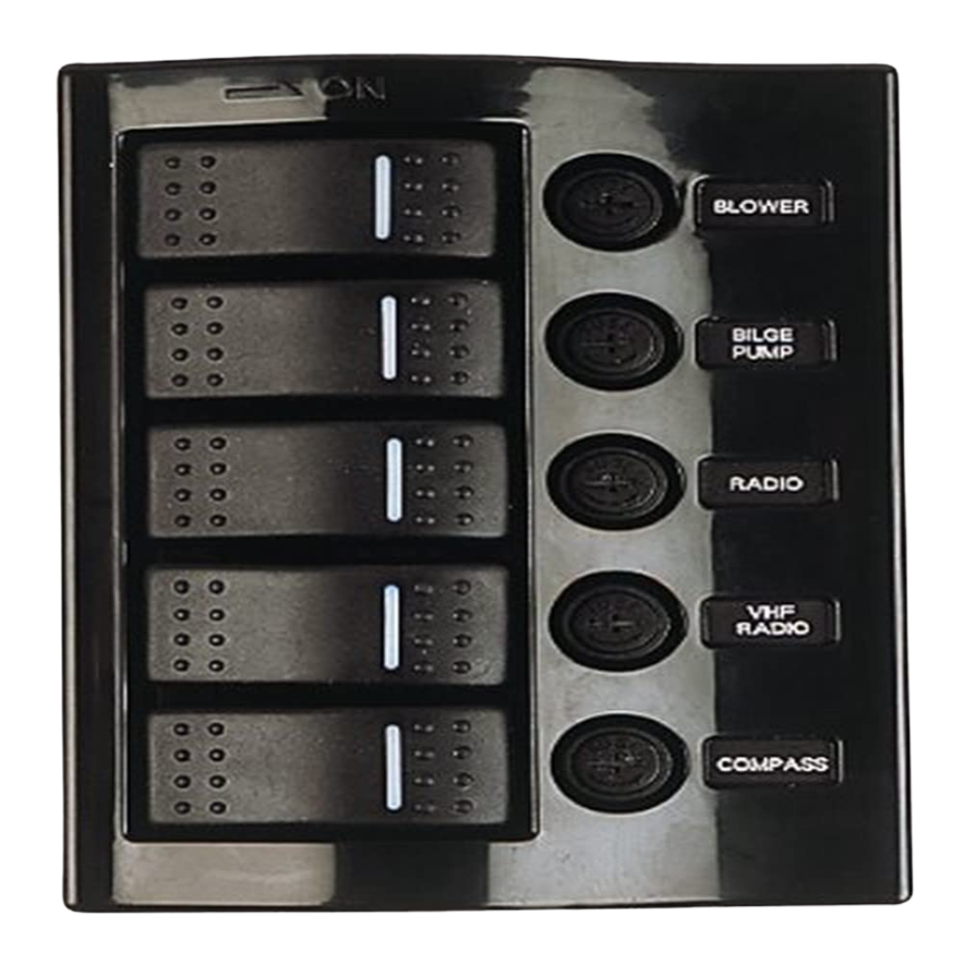 PANEL 5 INTERRUPTORES SEA DOG 6-1/2" X 4-1/2" #425110-1