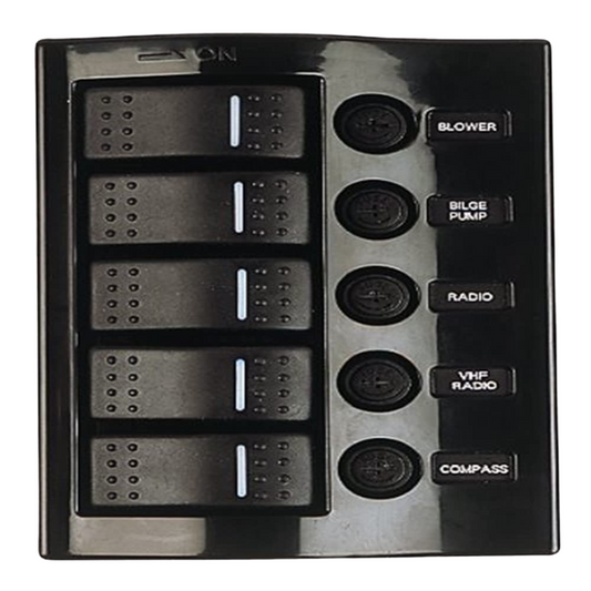 PANEL 5 INTERRUPTORES SEA DOG 6-1/2" X 4-1/2" #425110-1