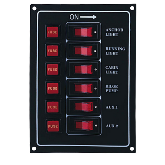 PANEL 6 INTERRUPTORES SEA DOG 6-1/2" X 4-1/2"  #422800-1
